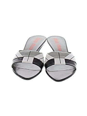 Miu Miu Vintage Leather Kitten Heel Sandals (view 2)