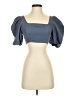 Missguided Blue Short Sleeve Top Size 4 - photo 1