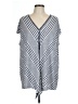 Max Studio Stripes Silver Blue Short Sleeve Blouse Size L (estimated) - photo 1
