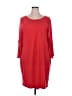 Spense Solid Red Casual Dress Size 18w - photo 1