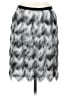 Ann Taylor Chevron-herringbone Silver Casual Skirt Size 2 - photo 2
