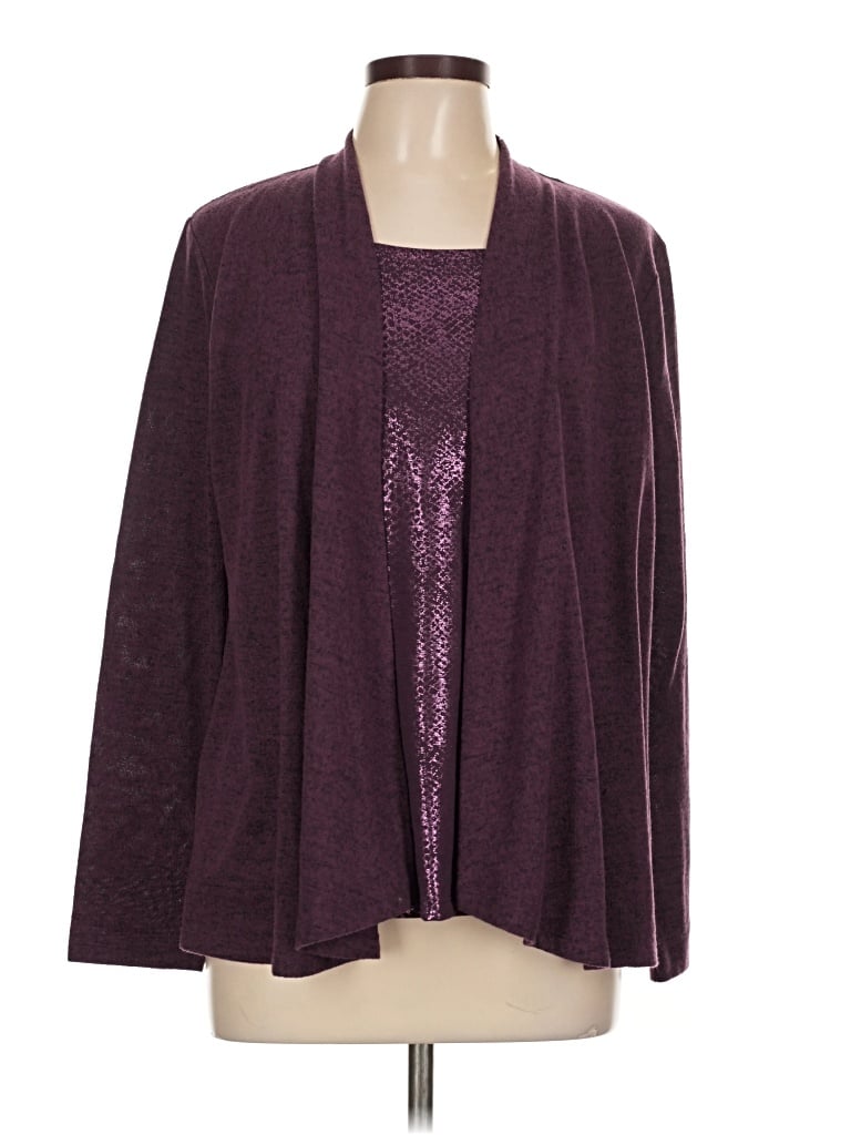 Pre-owned White Stag Cardigan Sweater In Purple