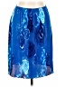 Fashion Bug 100% Polyester Print Blue Formal Skirt Size L (petite) - photo 1