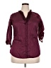 Merona Burgundy 3/4 Sleeve Button-Down Shirt Size XXL - photo 1