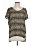 Soprano 100% Polyester Gold Short Sleeve Blouse Size L - photo 1