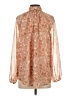 Fate 100% Polyester Paisley Brown Long Sleeve Blouse Size S - photo 2
