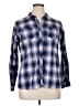 DressBarn Plaid Blue Long Sleeve Button-Down Shirt Size 1X - photo 1