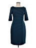 Connected Apparel Solid Blue Cocktail Dress Size 6 - photo 1