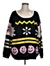 Minkpink 100% Acrylic Graphic Black Pullover Sweater Size M - photo 1