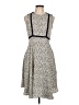 H&M 100% Polyester Animal Print Ivory Casual Dress Size 10 - photo 1