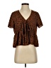 Shein Brown Short Sleeve Blouse Size 4 - photo 1