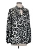 MICHAEL Michael Kors 100% Polyester Animal Print Silver Long Sleeve Blouse Size S - photo 1