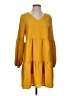 Unbranded Solid Yellow Casual Dress Size S - photo 1