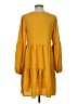 Unbranded Solid Yellow Casual Dress Size S - photo 2