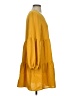 Unbranded Solid Yellow Casual Dress Size S - photo 4