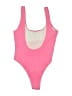 Unbranded Solid Pink One Piece Swimsuit Size M - photo 2