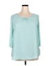 Moa U.S.A. Teal Blue 3/4 Sleeve Blouse Size 2X - photo 1