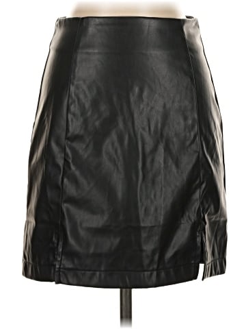 Blue Rain Faux Leather Skirt (view 1)