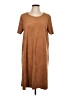 Cal Style Solid Brown Casual Dress Size L - photo 1