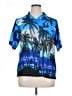 Assorted Brands Tropical Blue Short Sleeve Blouse Size XL - photo 1