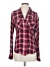 Sam Edelman 100% Rayon Plaid Burgundy Long Sleeve Button-Down Shirt Size S - photo 1