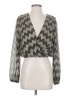ASTR The Label Chevron-herringbone Gray Long Sleeve Blouse Size XS - photo 1