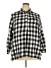 Lane Bryant Checkered-gingham Black 3/4 Sleeve Button-Down Shirt Size 18 - 20 Plus - photo 1