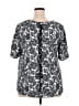 Lane Bryant 100% Polyester Floral Gray Short Sleeve Blouse Size 18 - 20 Plus - photo 2