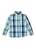 Joe Fresh 100% Cotton Plaid Blue Long Sleeve Button-Down Shirt Size 7 - 8 - photo 1