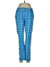 Puma 100% Cotton Plaid Blue Ivory Casual Pants Size 6 - photo 1