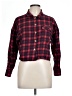 Love Notes 100% Cotton Plaid Red Long Sleeve Button-Down Shirt Size L - photo 1