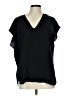 Halogen 100% Polyester Black Short Sleeve Blouse Size L - photo 1