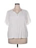 Beacon 100% Rayon Ivory Short Sleeve Blouse Size XXL - photo 1
