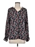 C&C California 100% Polyester Floral Black Long Sleeve Blouse Size M - photo 1