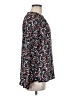C&C California 100% Polyester Floral Black Long Sleeve Blouse Size M - photo 4