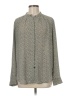 Ann Taylor 100% Polyester Print Gray Long Sleeve Blouse Size M - photo 1