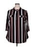 Bepei Stripes Brown 3/4 Sleeve Blouse Size 2X - photo 1