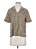 Banana Republic 100% Polyester Animal Print Tan Short Sleeve Blouse Size S - photo 1
