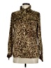 AK Anne Klein 100% Polyester Animal Print Brown Long Sleeve Blouse Size M - photo 1