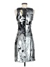 Bariano 100% Polyester Metallic Silver Cocktail Dress Size 4 - photo 2