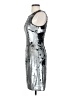 Bariano 100% Polyester Metallic Silver Cocktail Dress Size 4 - photo 5