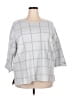 Tahari Checkered-gingham Gray Pullover Sweater Size 3X - photo 1