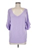 E. Luna Purple 3/4 Sleeve Top Size M - photo 1