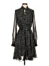 Just... Taylor 100% Polyester Print Black Casual Dress Size S - photo 1