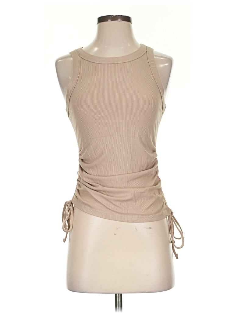 Pre-owned Mittoshop Tank Top Tan Halter Neckline Tops In Brown