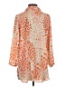 CAbi 100% Polyester Animal Print Orange 3/4 Sleeve Blouse Size XS - photo 2
