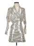 Line & Dot Metallic Silver Cocktail Dress Size XS - photo 1
