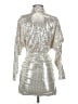 Line & Dot Metallic Silver Cocktail Dress Size XS - photo 2
