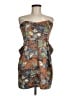 Glam 100% Polyester Paisley Brown Blue Cocktail Dress Size M - photo 1