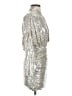 Line & Dot Metallic Silver Cocktail Dress Size XS - photo 4